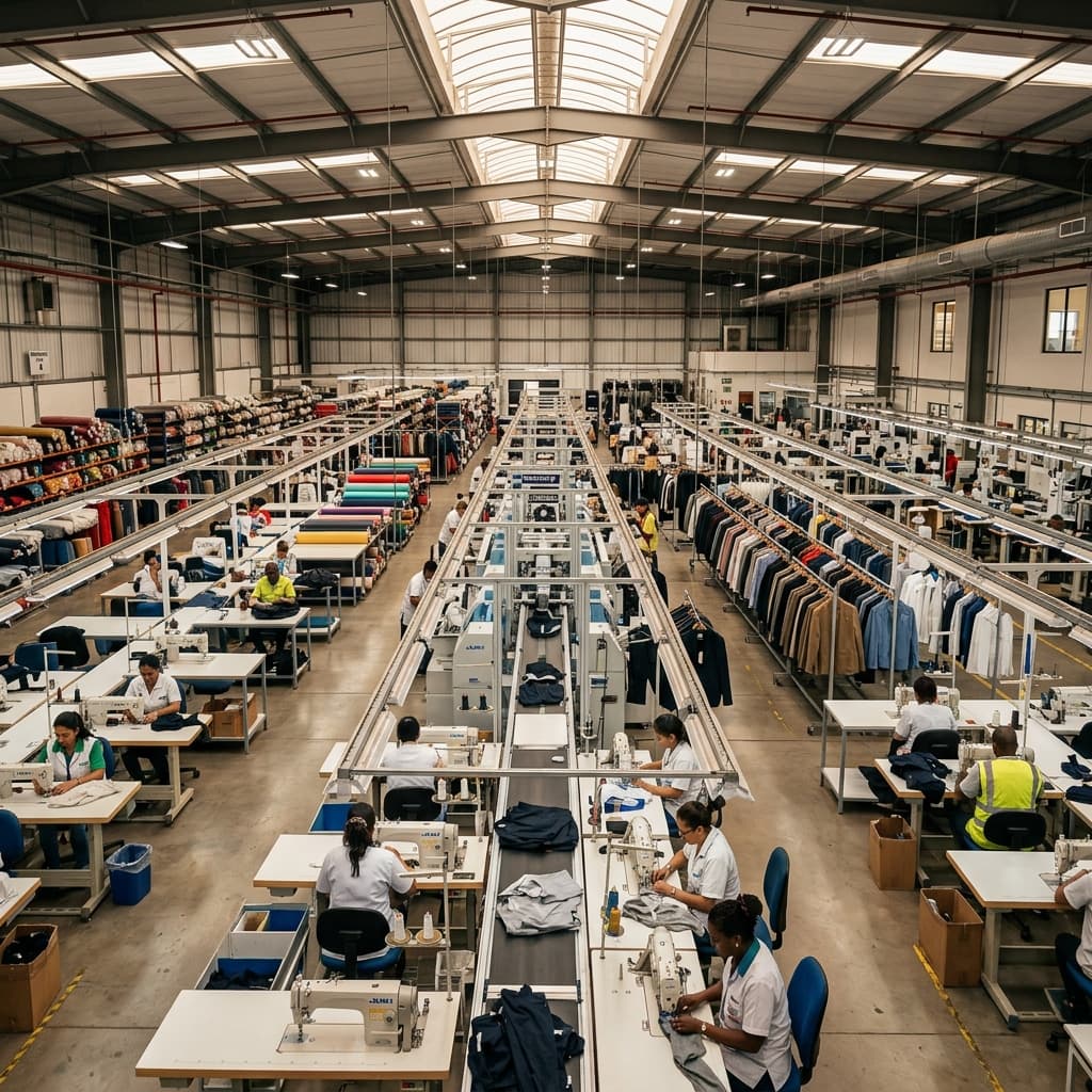 RayoRise manufacturing facility — specialist tracksuit production